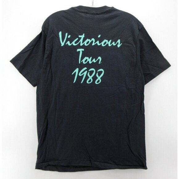 VINTAGE Chicago Shirt Large 1988 Victorious Tour Hanes Tee Double Sided - Picture 6 of 9